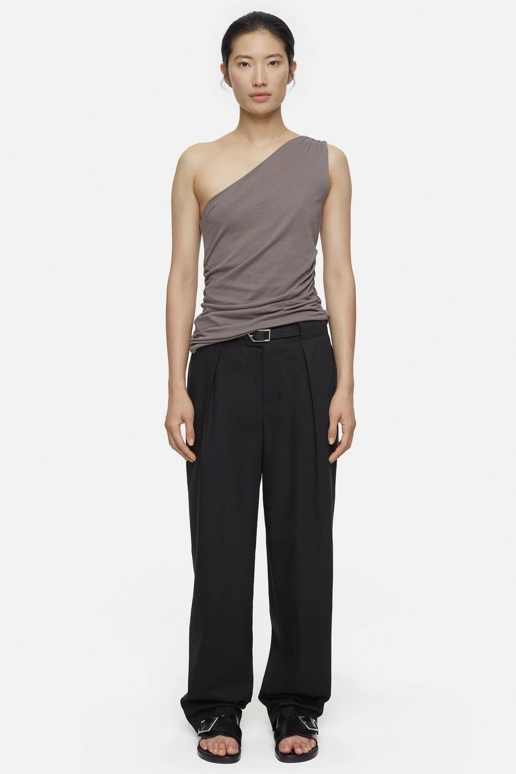 New CLOSED Asymmetrische Bovenkant Stromboli Grijs