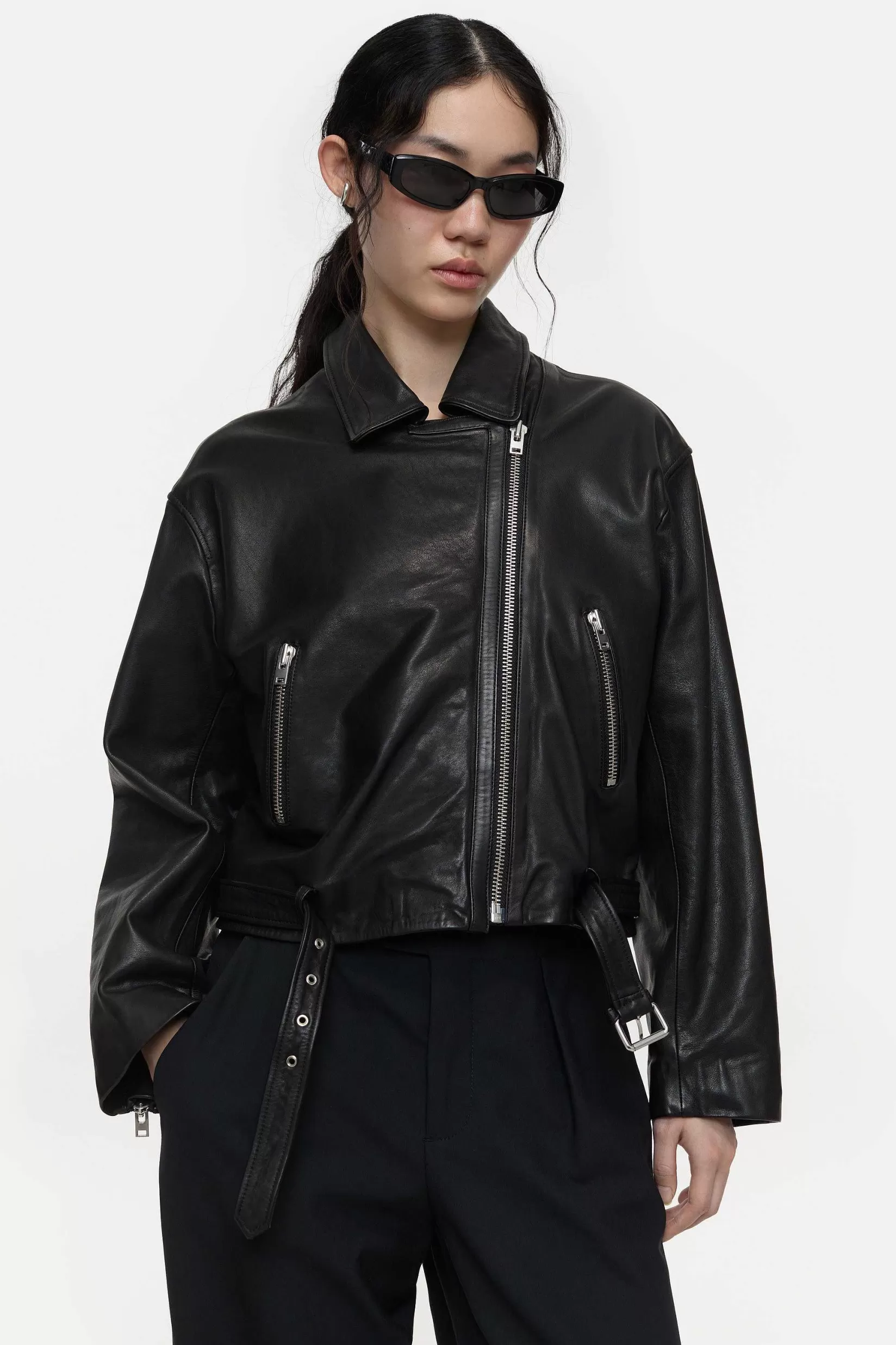 New CLOSED Bikerjack Leren Zwart