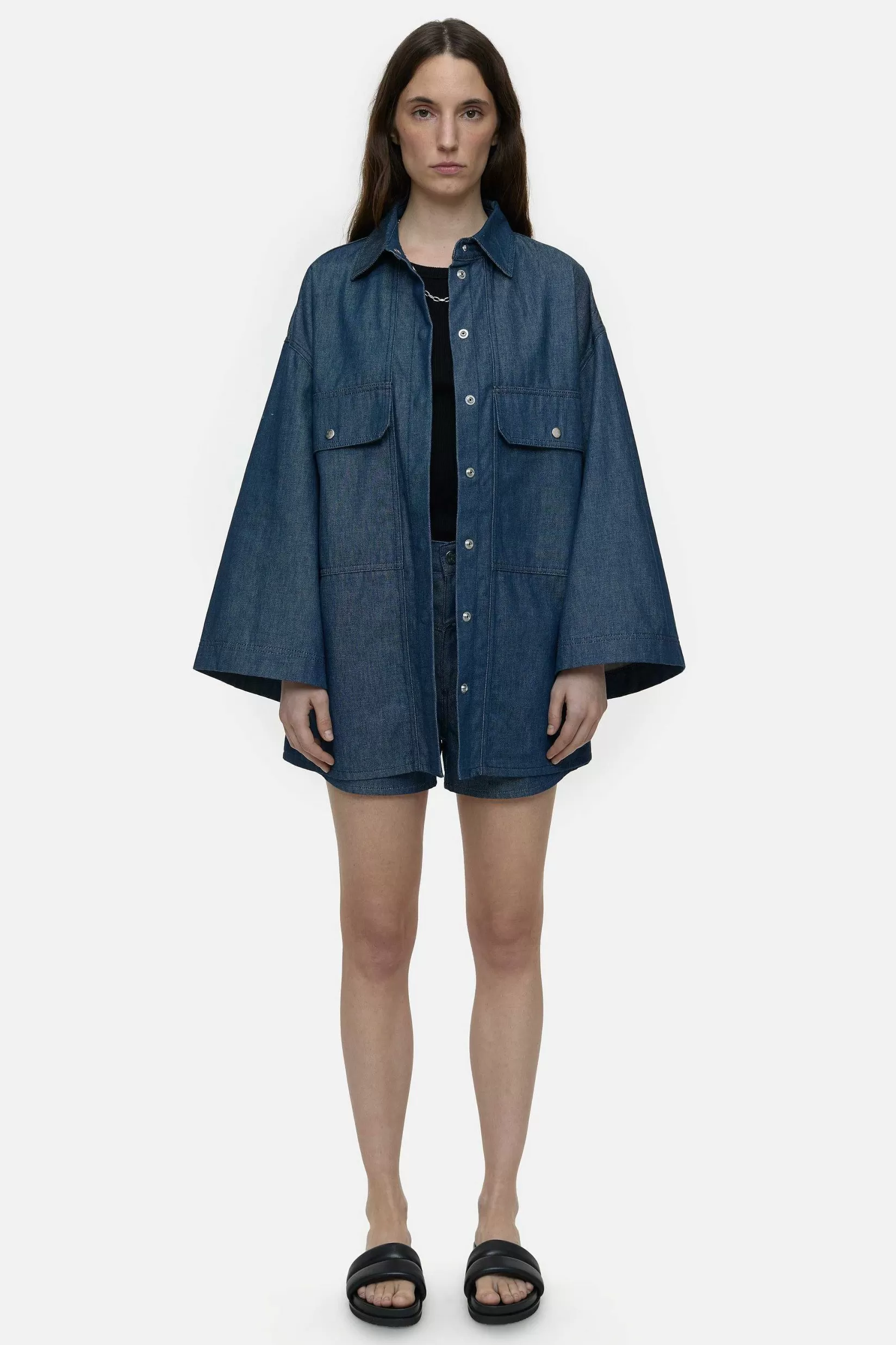 Online CLOSED Boyfriend Denimoverhemd Donkerblauw