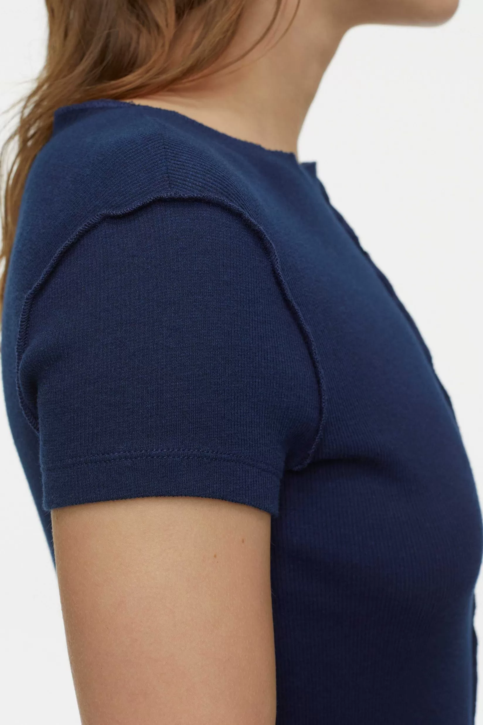 Clearance CLOSED Fijne Ribtop Blauwe Ruimte