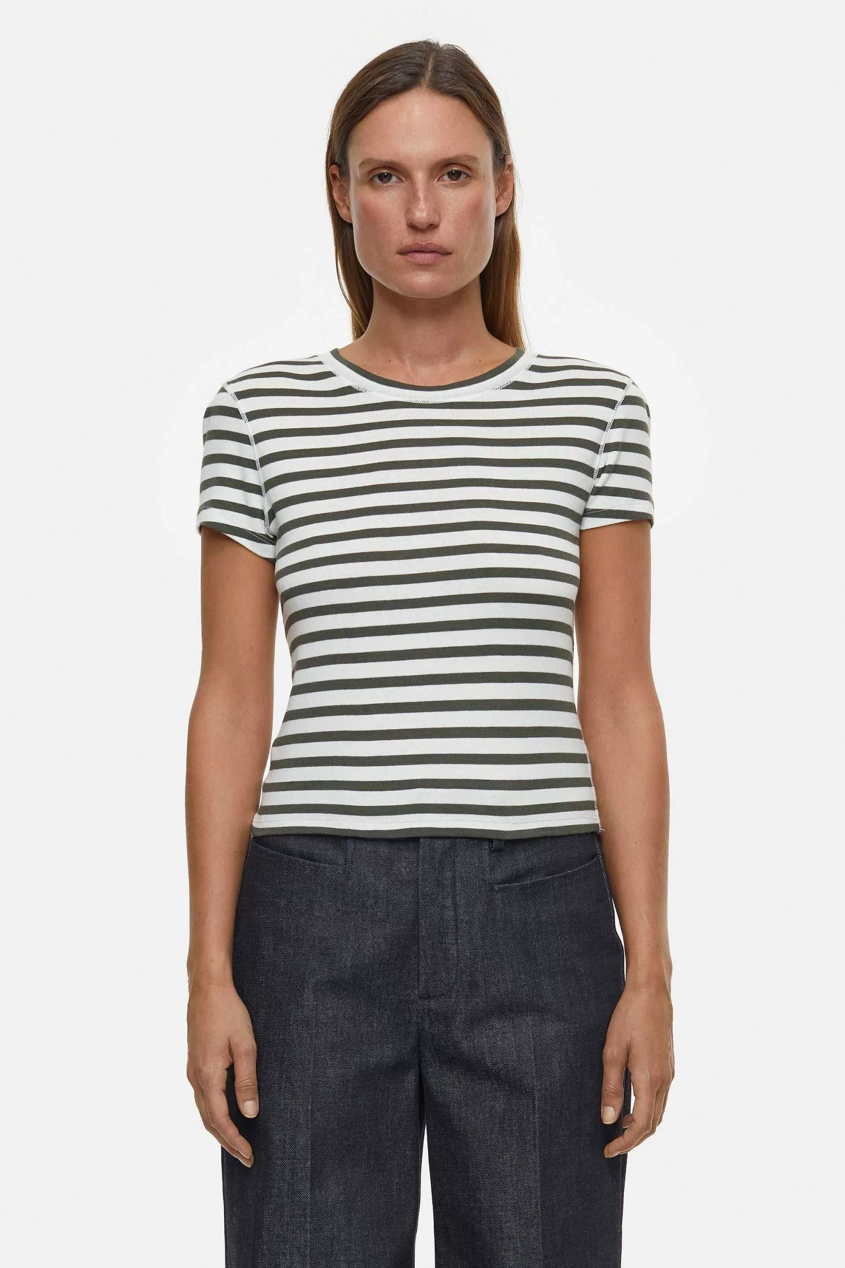 Fashion CLOSED Gestreept T-Shirt Groen Onkruid