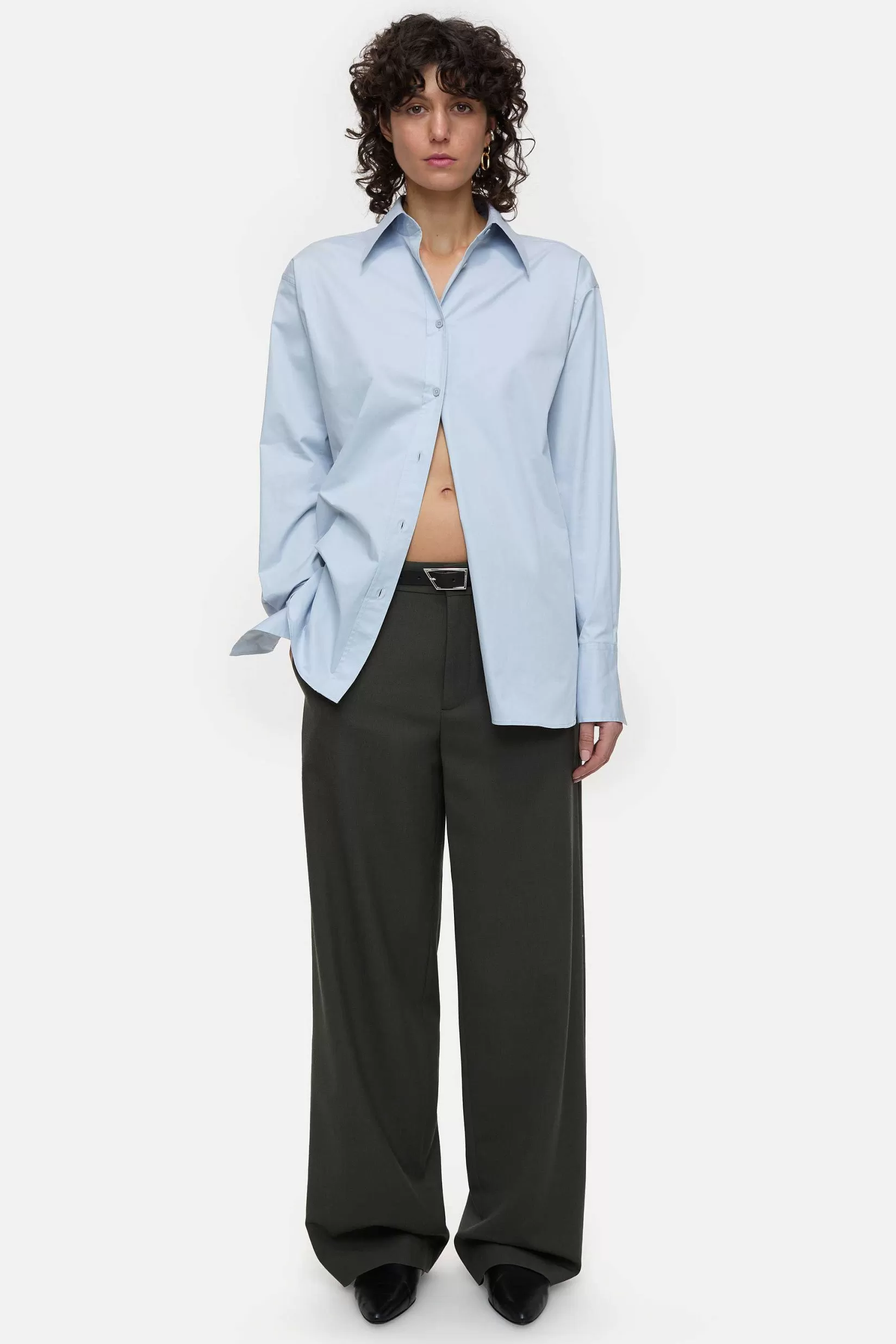 Online CLOSED Lange Blouse Zacht Blauw