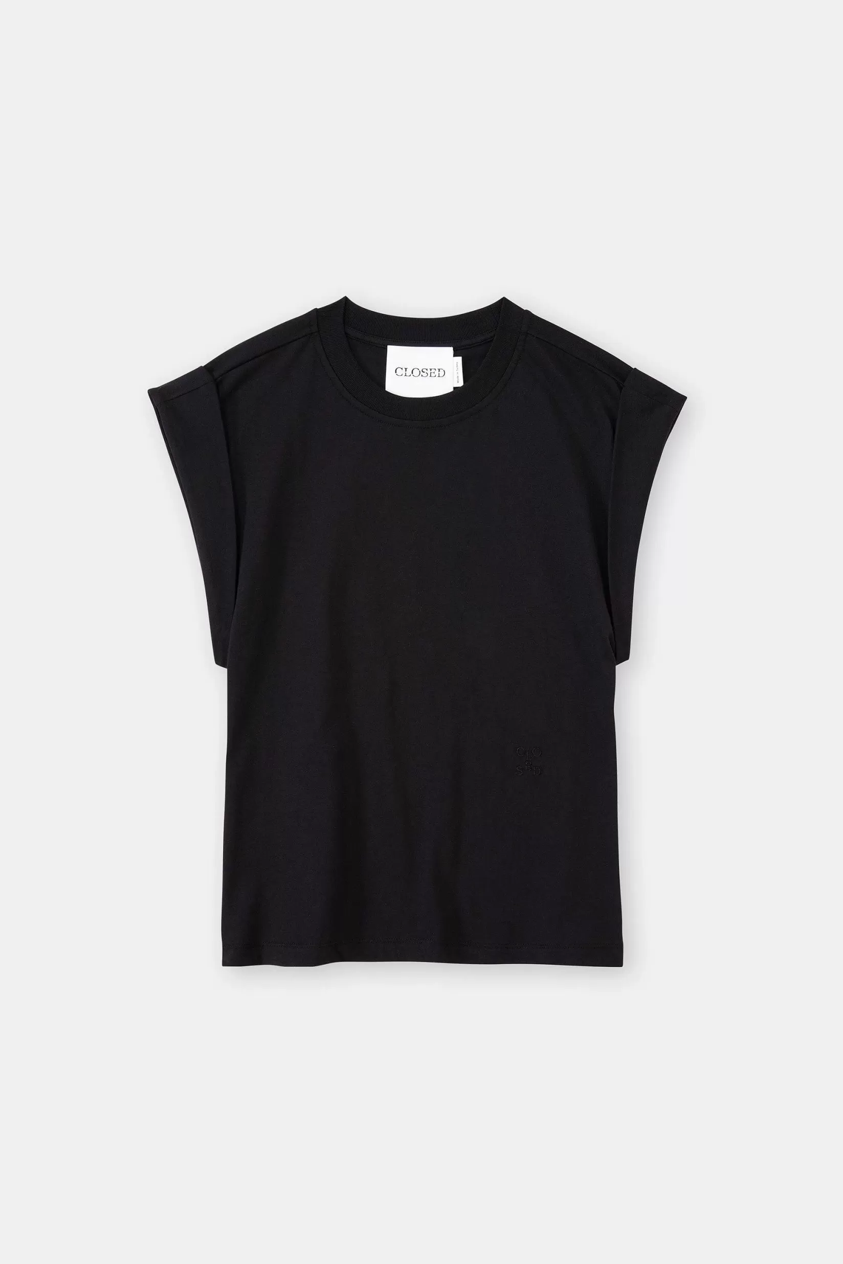 Online CLOSED Mouwloze Top Zwart