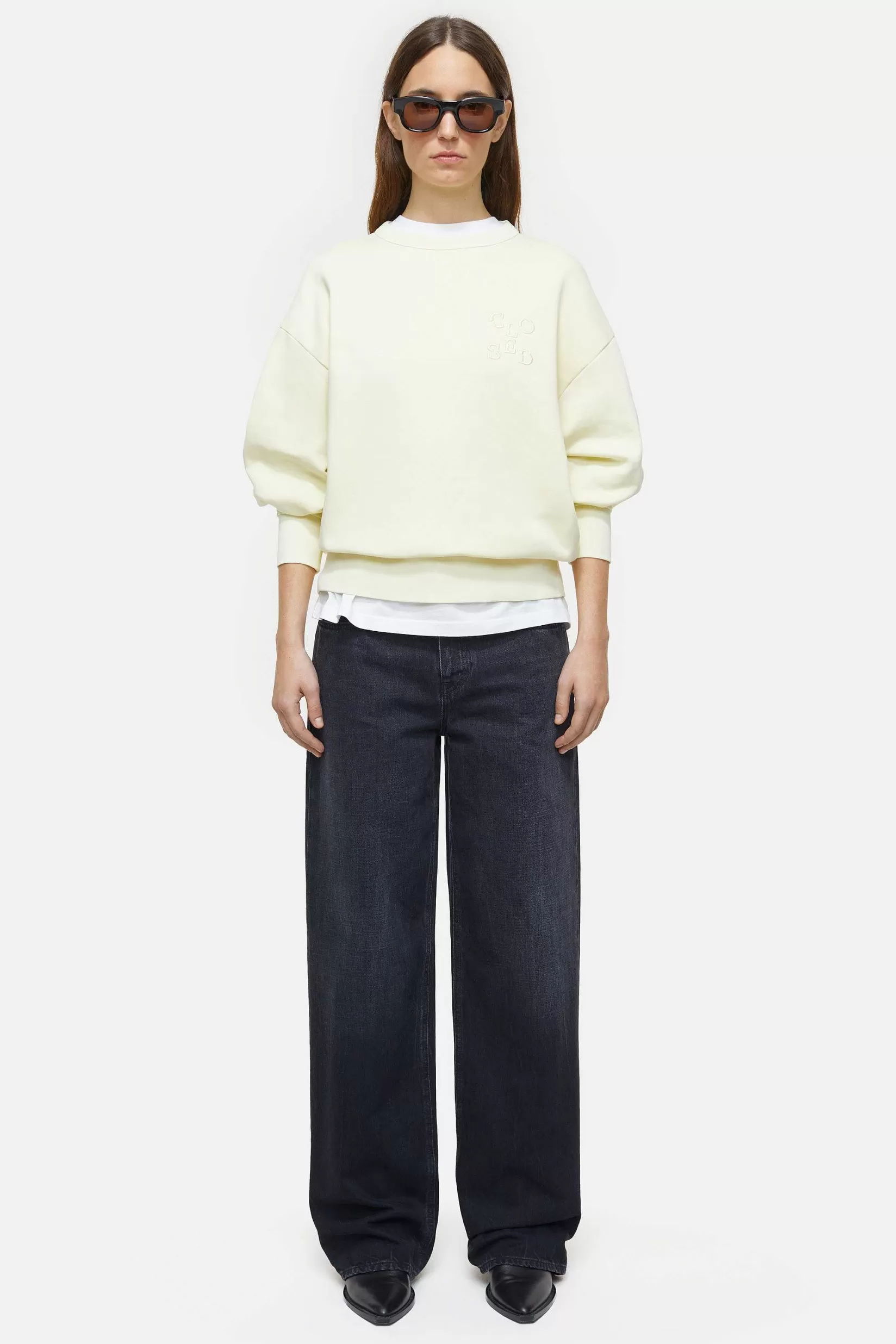 Outlet CLOSED Sweatshirt Met Logo Vanille