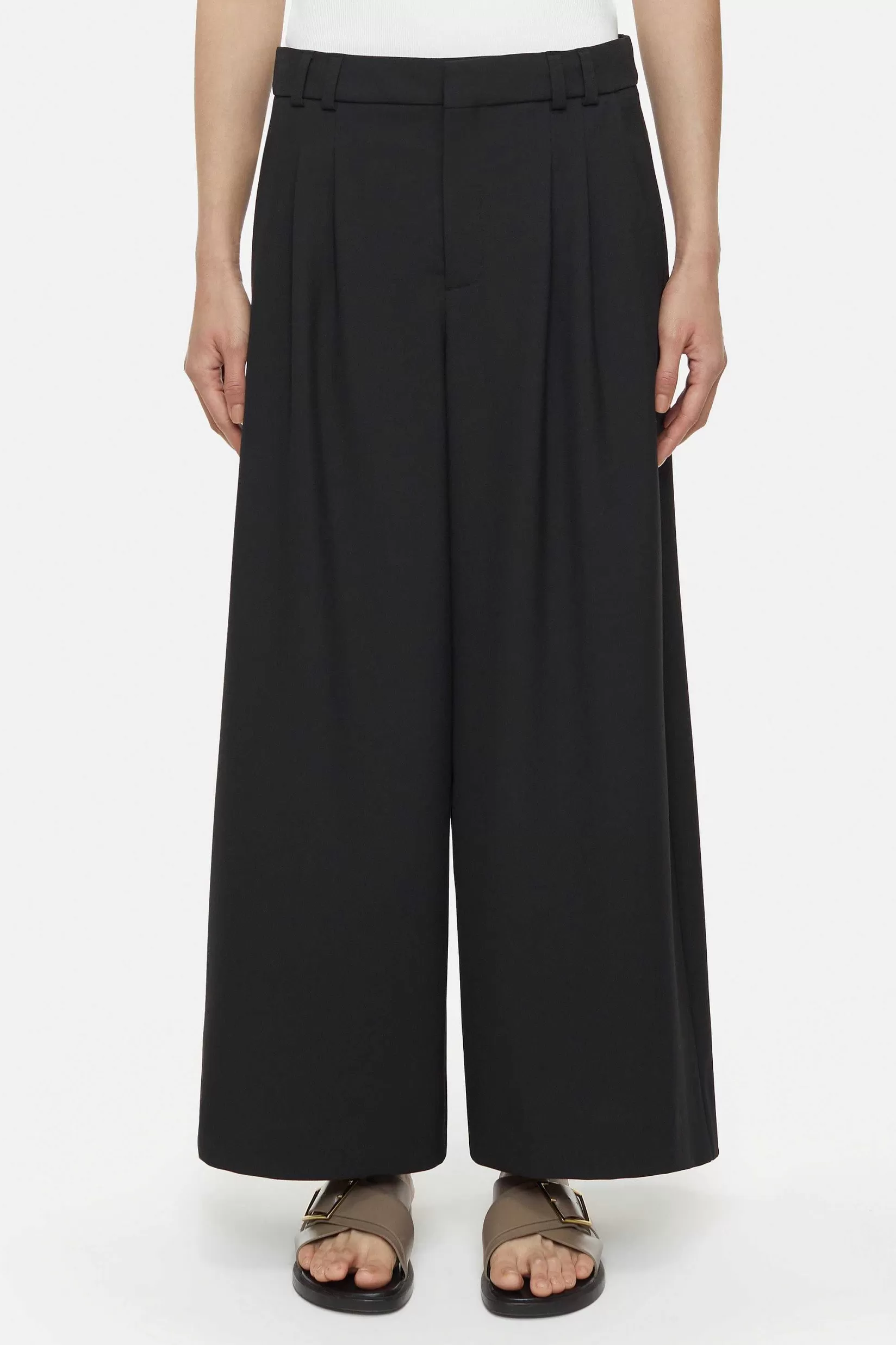 Clearance CLOSED Wijde Broek - Stijlnaam Trona Zwart